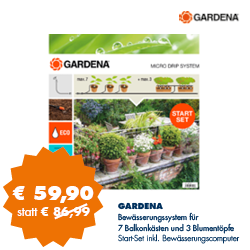 Gardena MicroDrip Blumen- und Balkonkasten-Bewässerungssystem im Start Set inkl. Bewässerungscomputer EasyControl