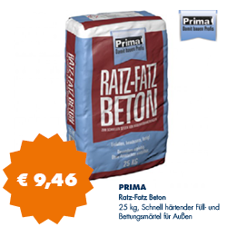 PRIMA Ratz-Fatz-Beton - schnell-härtender Füll- und Bettungsmörtel