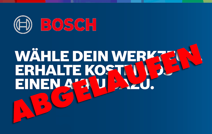 Jetzt gratis 18V Bosch Akku mit  sichern